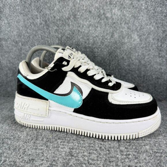 Nike Air Force 1 Shadow Aurora Womens 6.5 Shoes White Black Blue Sneakers